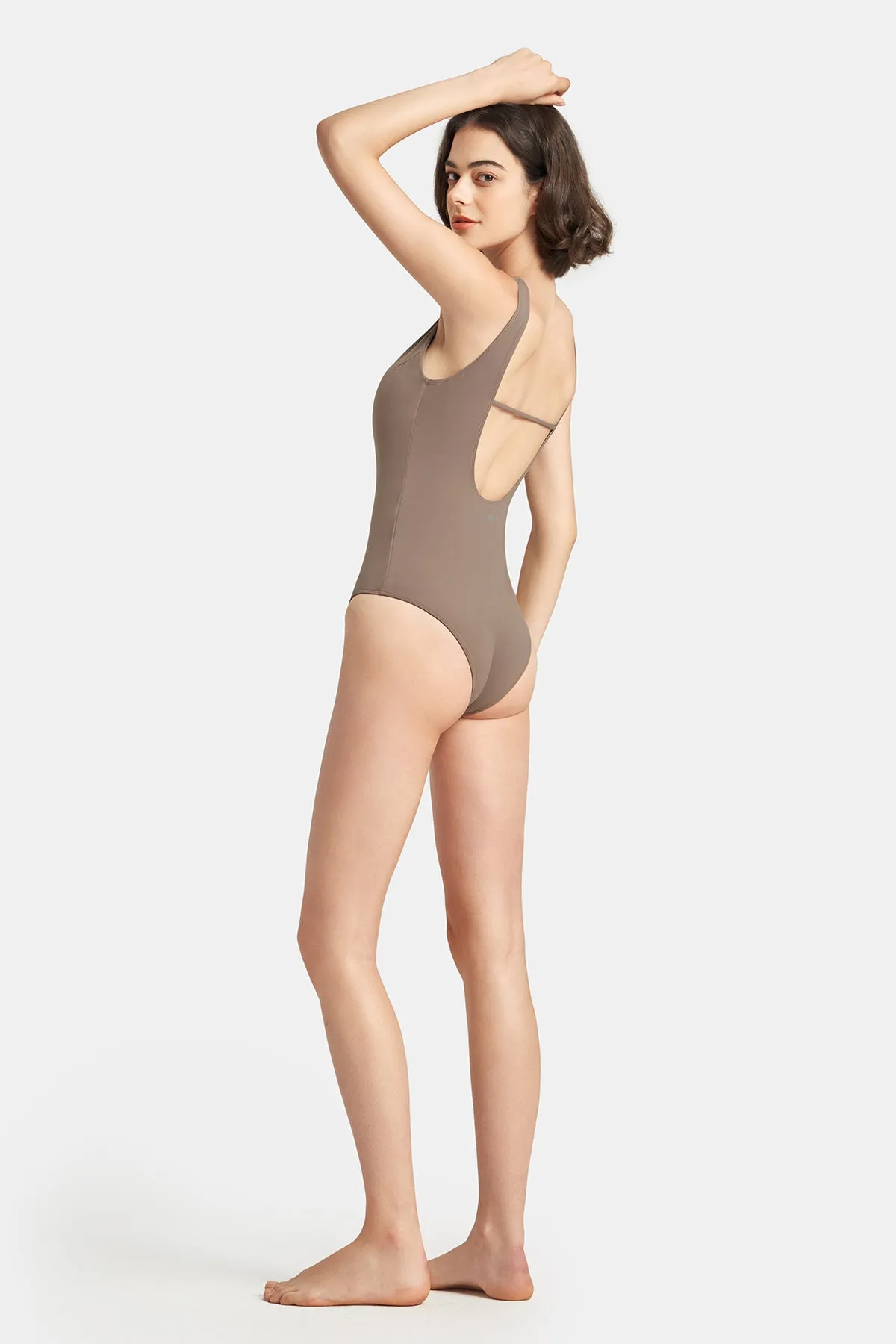 V-Neck Sleeveless High-Slit Bodysuit