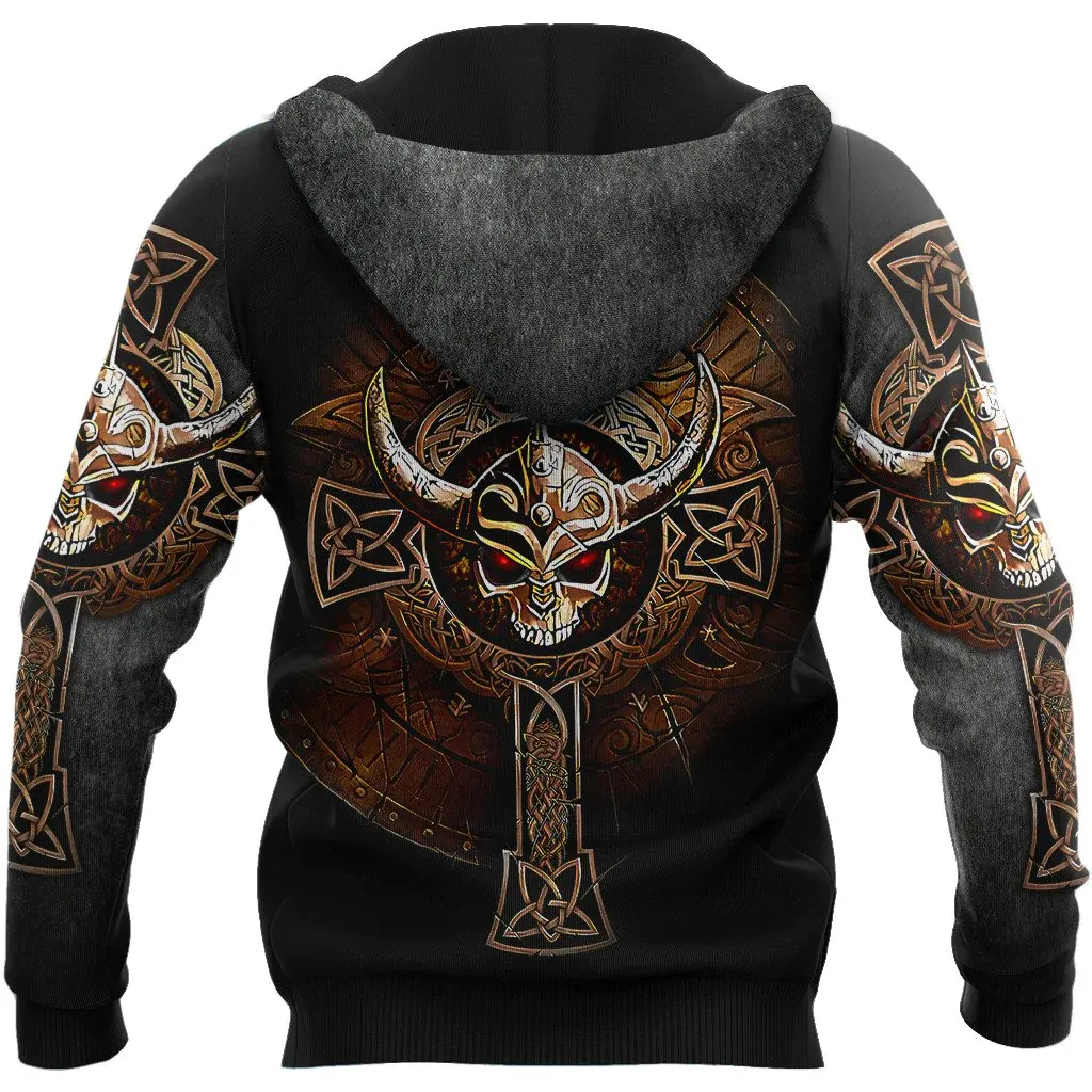 Viking Skulls Hoodie For Men And Women, 3D Viking Hoodie, Viking Lover Gifts