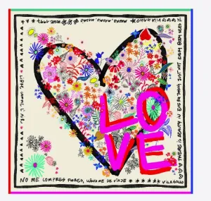 Vilagallo Mini Love Silk Scarf