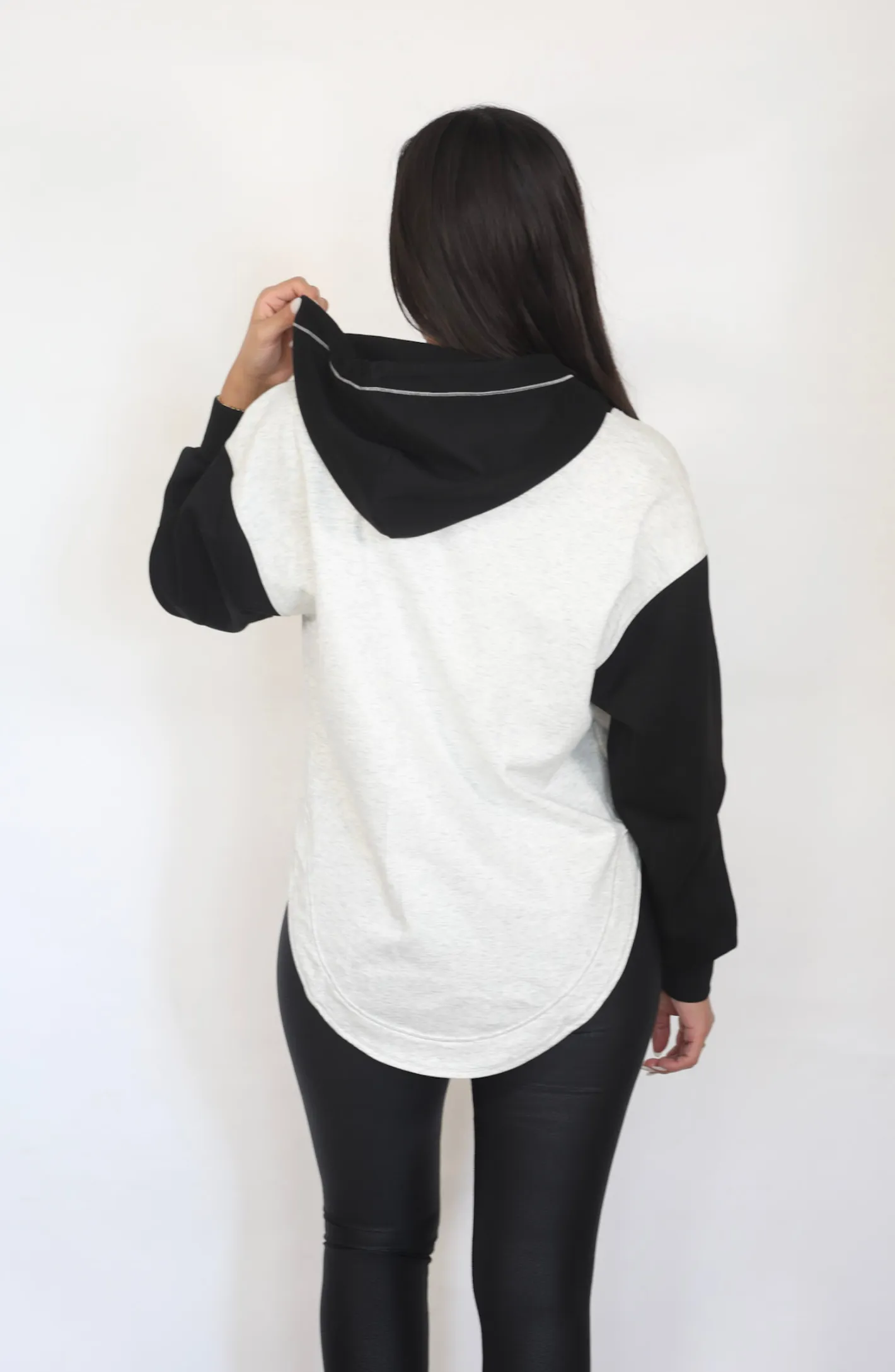 Why Not Now Grey and Black Scuba Hoodie