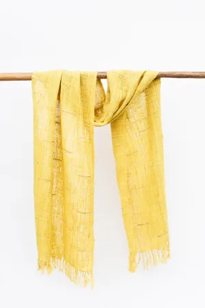 Wild Silk Scarf with Slubs, Turmeric